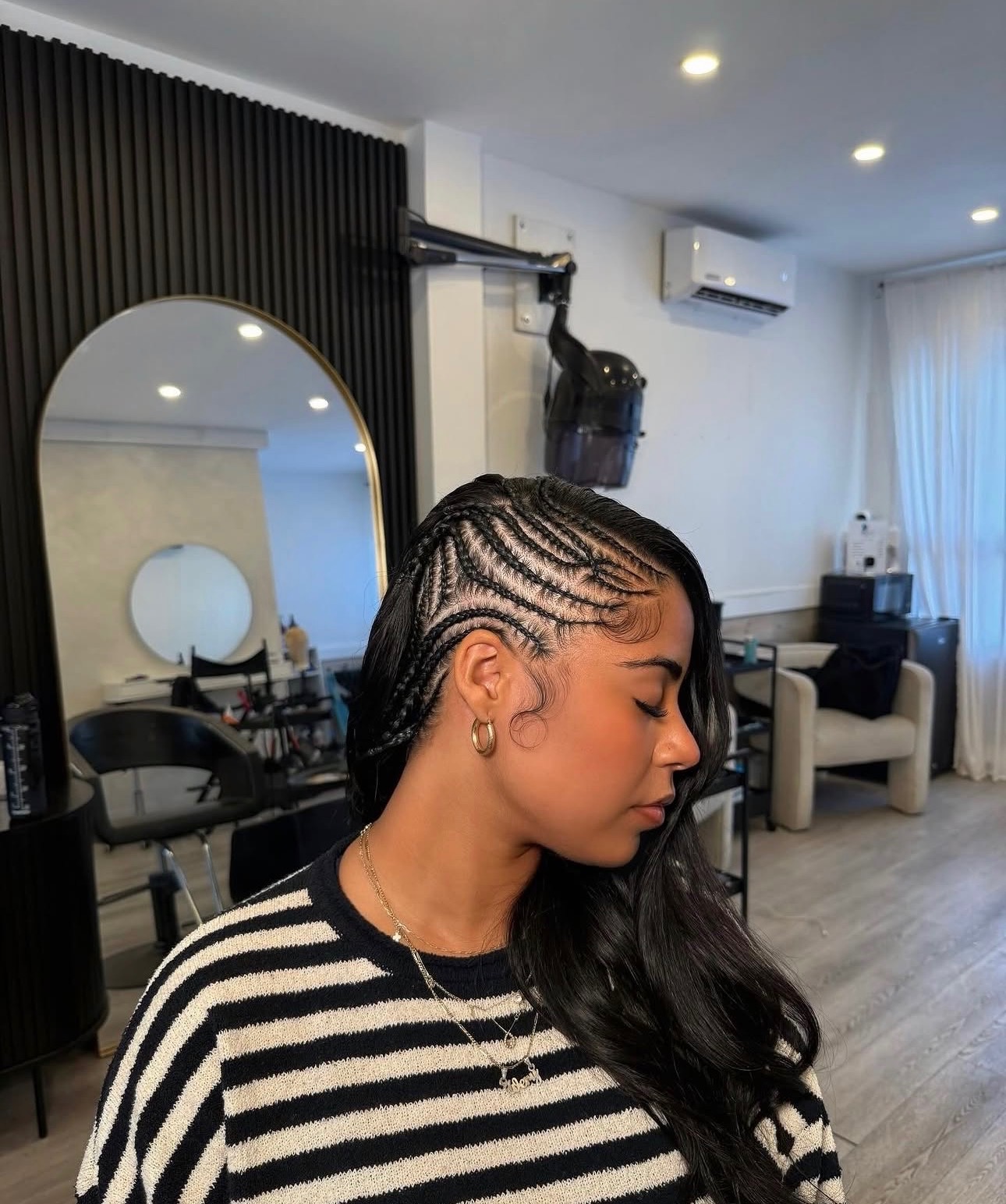 Cornrow design with waves
